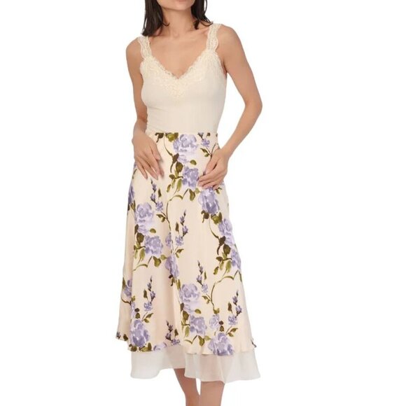 NWT Cami NYC Genoa Silk Charmeuse Midi Skirt Moonflower Floral XS - Picture 15 of 16
